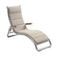 Modern Ergonomic Lounge Chair with Aluminum Frame and Wooden Armrests
